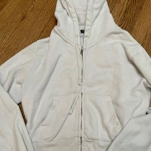 White Brandy Melville Zip Up (cropped)